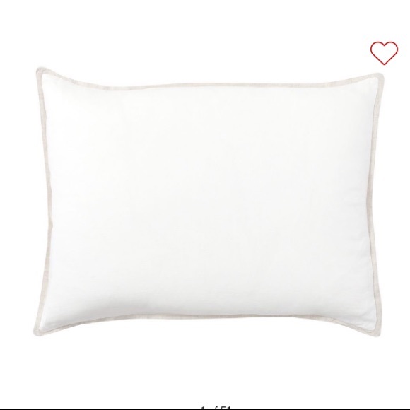 Two Pottery Barn Belgian Flax Linen Contrast standard shams - Picture 1 of 8